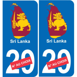 Sri Lanka karte fahne aufkleber sticker plakette ez