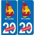 Sri Lanka map flag sticker sticker plaque immatriculation