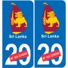 Sri Lanka carte drapeau autocollant sticker plaque immatriculation auto voiture département