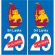 Sri Lanka mappa bandiera adesivo adesivo targa di immatricolazione
