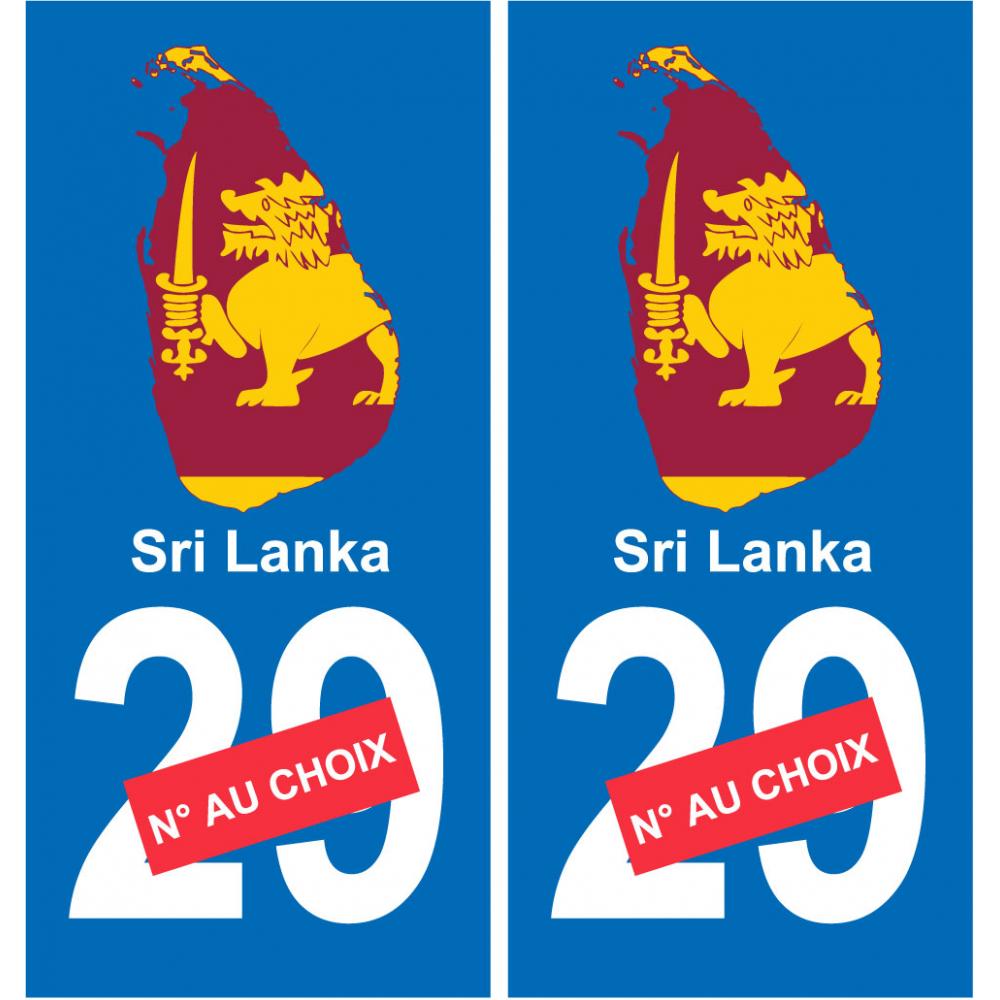 Sri Lanka mappa bandiera adesivo adesivo targa di immatricolazione
