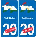 Tajikistan map flag sticker sticker plaque immatriculation