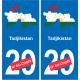 Tagikistan mappa bandiera adesivo adesivo targa di immatricolazione