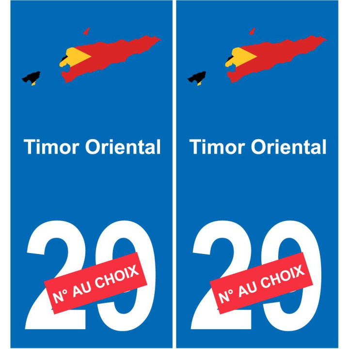 Timor Oriental mapa de la bandera de la etiqueta engomada de la etiqueta engomada de la placa de matriculación