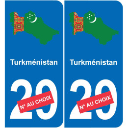 turkmenistán mapa de la bandera de la etiqueta engomada de la etiqueta engomada de la placa de matriculación