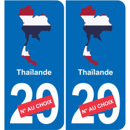 Tailandia mapa de la bandera de la etiqueta engomada de la etiqueta engomada de la placa de matriculación