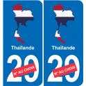 Thailand map flag sticker sticker plaque immatriculation