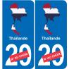 Thailand map flag sticker sticker plaque immatriculation