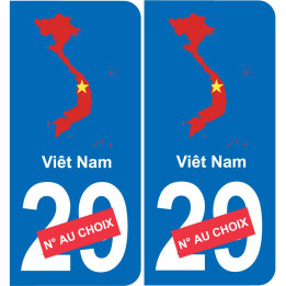 Vietnam mapa de la bandera de la etiqueta engomada de la etiqueta engomada de la placa de matriculación
