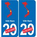 Vietnam mappa bandiera adesivo adesivo targa di immatricolazione