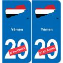 Yemen map flag sticker sticker plaque immatriculation