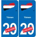 Yemen mapa de la bandera de la etiqueta engomada de la etiqueta engomada de la placa de matriculación