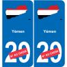 Yemen mappa bandiera adesivo adesivo targa di immatricolazione