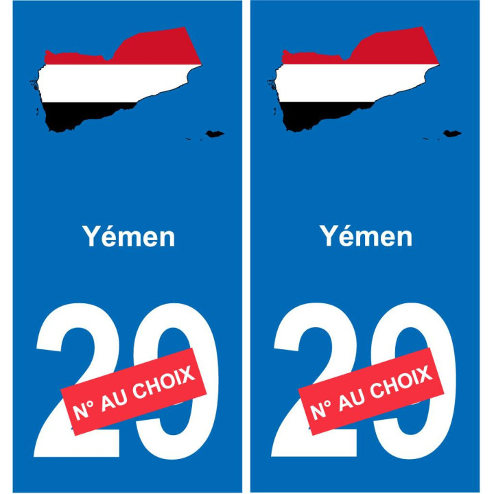 Yémen carte drapeau autocollant sticker plaque immatriculation auto voiture département