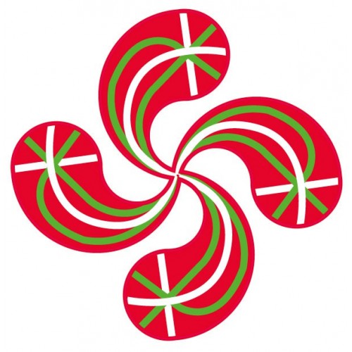 Autocollant Croix Basque Lauburu drapeau sticker adhésif