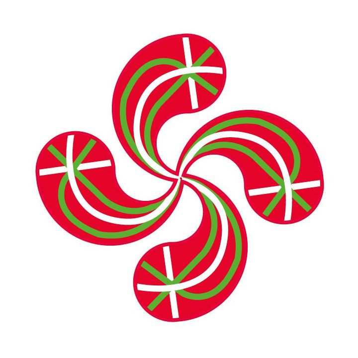 Autocollant Croix Basque Lauburu drapeau sticker adhésif