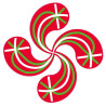 Autocollant Croix Basque Lauburu drapeau sticker adhésif