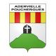 Pegatinas escudo de armas de Adervielle-Pouchergues adhesivo de la etiqueta engomada