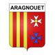 Pegatinas escudo de armas de Aragnouet adhesivo de la etiqueta engomada