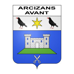 Pegatinas escudo de armas de Arcizans-Avant adhesivo de la etiqueta engomada