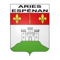 Pegatinas escudo de armas de Aries-Espénan adhesivo de la etiqueta engomada