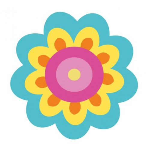 Autocollant fleur hippie sticker adhesif