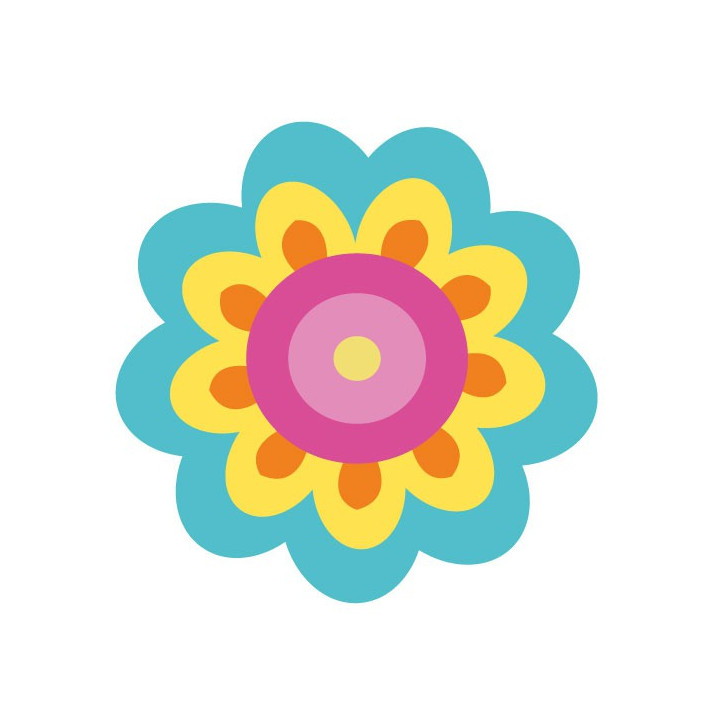 Autocollant fleur hippie sticker adhesif
