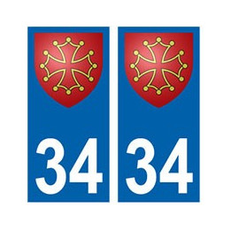 34 Hérault Occitan autocollant plaque