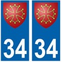 34 Hérault Okzitanisch aufkleber platte