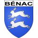 Pegatinas escudo de armas de Bénac adhesivo de la etiqueta engomada