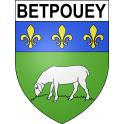 Pegatinas escudo de armas de Betpouey adhesivo de la etiqueta engomada