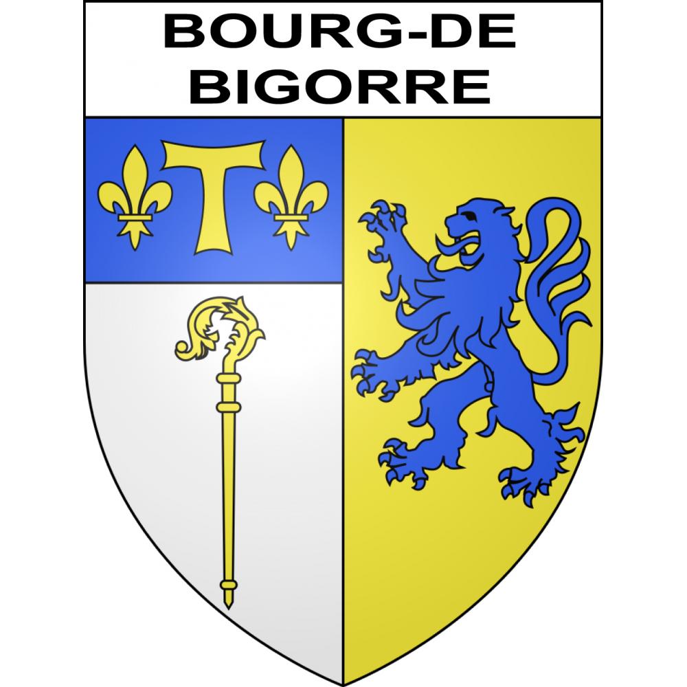 Stickers coat of arms Bourg-de-Bigorre adhesive sticker