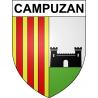 Pegatinas escudo de armas de Campuzan adhesivo de la etiqueta engomada