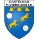 Pegatinas escudo de armas de Castelnau-Rivière-Basse adhesivo de la etiqueta engomada
