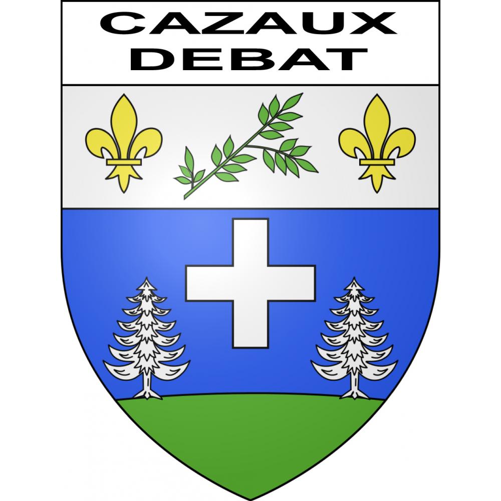 Pegatinas escudo de armas de Cazaux-Debat adhesivo de la etiqueta engomada