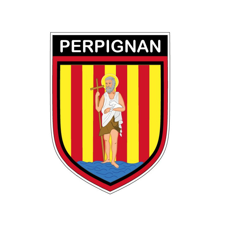 Stickers blason perpignan autocollant adhésif