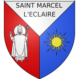 Saint-Marcel-l'Éclairé 69 ville sticker blason écusson autocollant adhésif