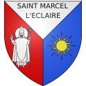 Pegatinas escudo de armas de Saint-Marcel-l'Éclairé adhesivo de la etiqueta engomada