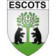 Escots 65 ville sticker blason écusson autocollant adhésif