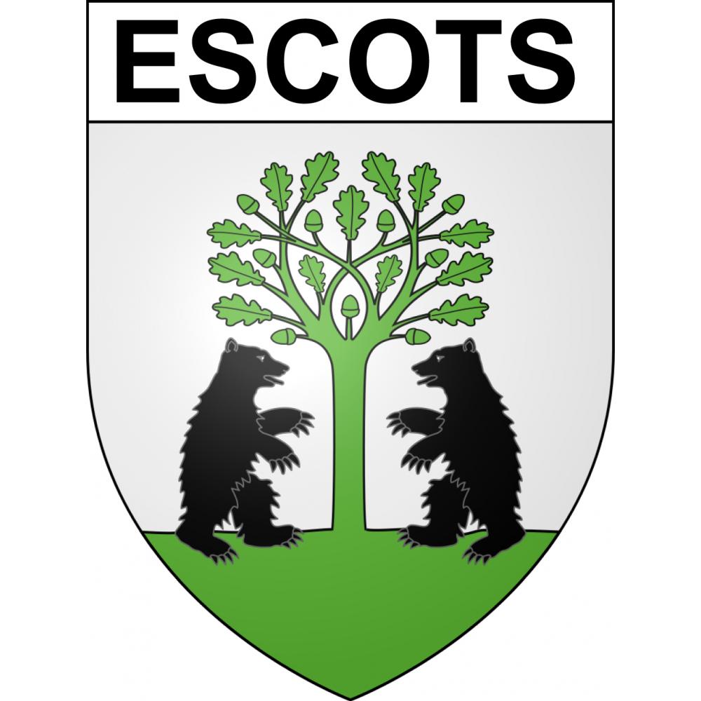Escots 65 ville sticker blason écusson autocollant adhésif
