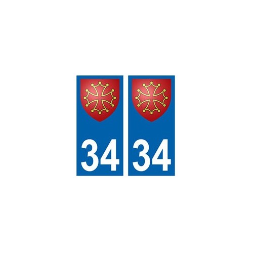 34 Hérault Occitan autocollant plaque