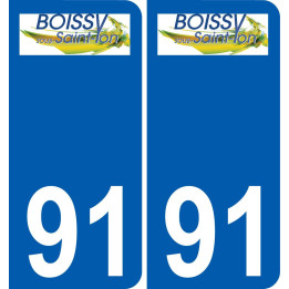 91 Boissy-sous-Saint-Yon escudo de armas de la etiqueta engomada de la placa de pegatinas de la ciudad