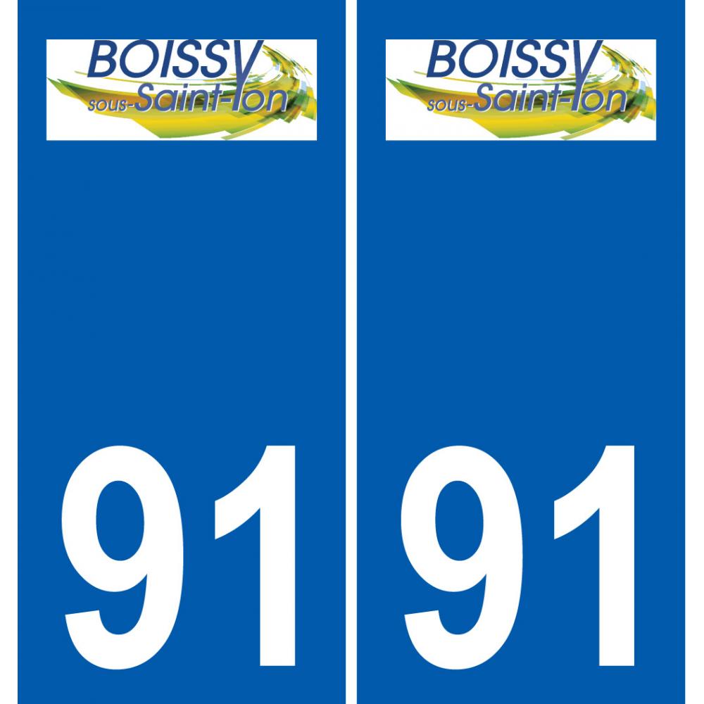 91 Boissy-sous-Saint-Yon escudo de armas de la etiqueta engomada de la placa de pegatinas de la ciudad