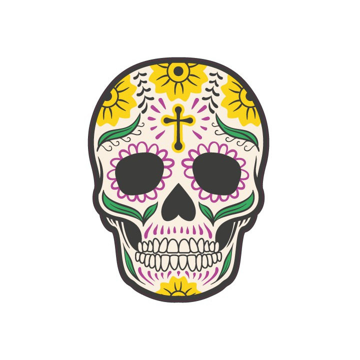 Autocollant Tête de mort muerta 12 skull stickers adhesif