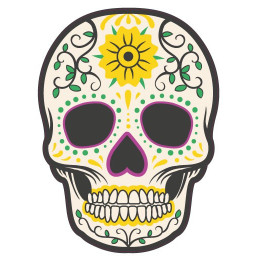 Autocollant Tête de mort muerta 13 skull stickers adhesif