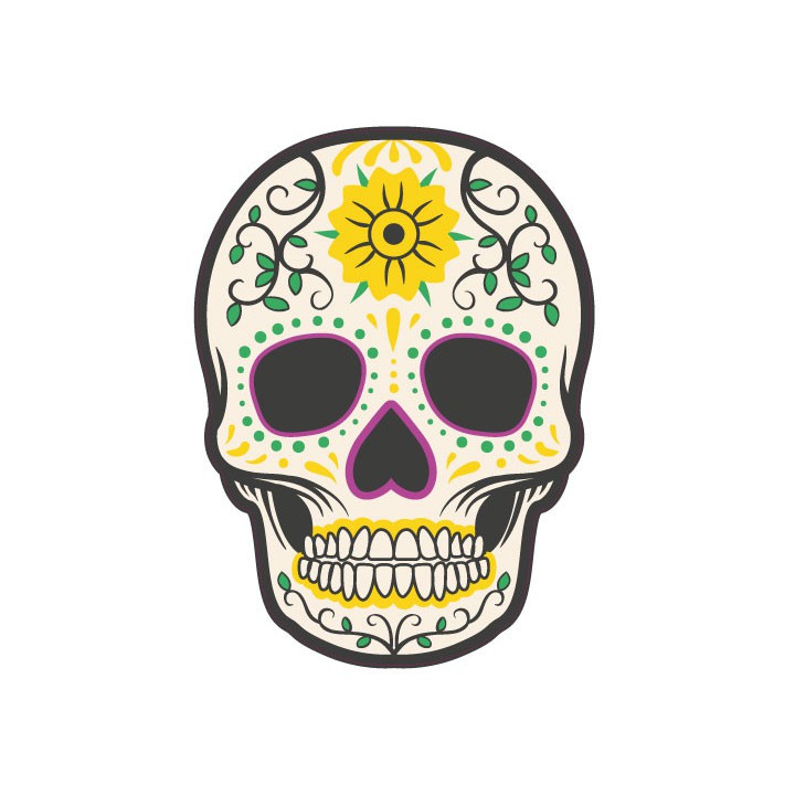 Autocollant Tête de mort muerta 13 skull stickers adhesif