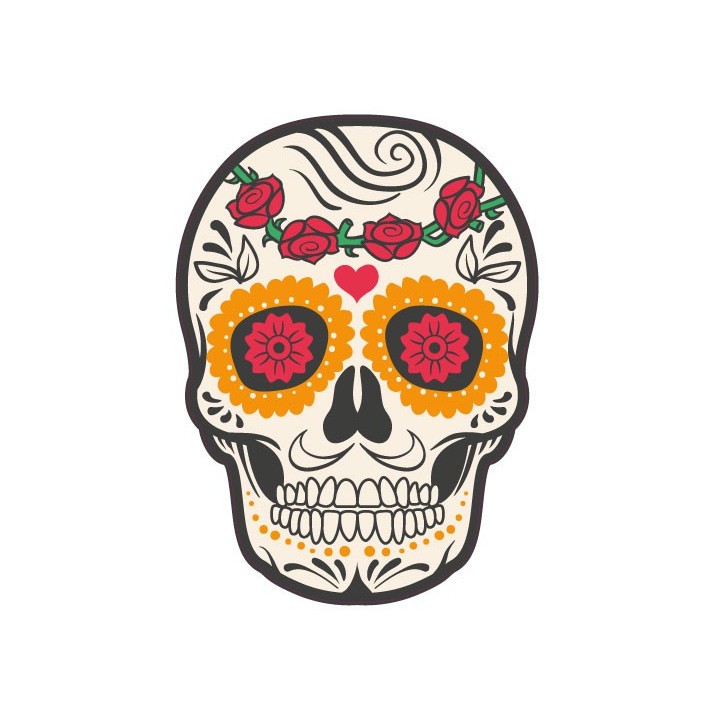 Autocollant Tête de mort muerta 14 skull stickers adhesif