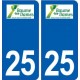 25 Baume-les-Dames logo autocollant plaque stickers ville