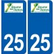 25 Baume-les-Dames logo autocollant plaque stickers ville