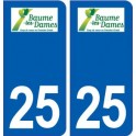 25 Baume-les-Dames logo autocollant plaque stickers ville